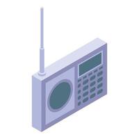 icono de dispositivo de radio, estilo isométrico vector