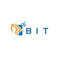 diseño de logotipo de contabilidad de reparación de crédito bit sobre fondo blanco. concepto de logotipo de letra de gráfico de crecimiento de iniciales creativas de bits. diseño de logotipo de finanzas empresariales de bits. vector