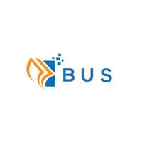 diseño de logotipo de contabilidad de reparación de crédito de autobús sobre fondo blanco. concepto de logotipo de letra de gráfico de crecimiento de iniciales creativas de autobús. diseño del logotipo de finanzas empresariales de autobuses. vector