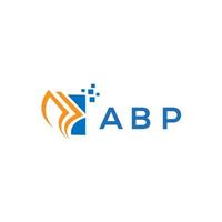 diseño de logotipo de contabilidad de reparación de crédito abp sobre fondo blanco. concepto de logotipo de letra de gráfico de crecimiento de iniciales creativas abp. diseño del logotipo de finanzas empresariales abp. vector