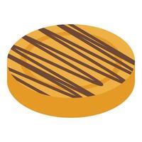 Butter cookie icon, isometric style vector