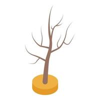 Tree in desert icon, isometric style vector