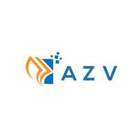 AZV credit repair accounting logo design on white background. AZV creative initials Growth graph letter logo concept. AZV business finance logo design. vector