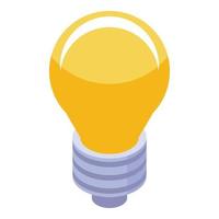 Light bulb icon, isometric style vector