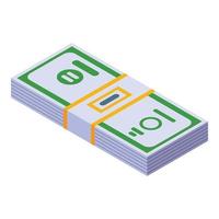 Money pack icon, isometric style vector