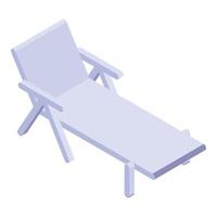 Beach chair icon, isometric style vector