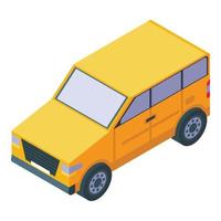 icono de coche de viaje, estilo isométrico vector