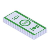 Dollar pack icon, isometric style vector