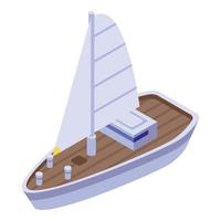 icono de barco de mar, estilo isométrico vector