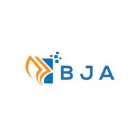 diseño de logotipo de contabilidad de reparación de crédito bja sobre fondo blanco. concepto de logotipo de letra de gráfico de crecimiento de iniciales creativas bja. diseño del logotipo de finanzas empresariales bja. vector