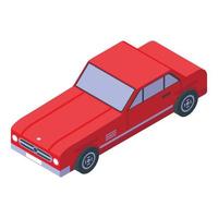 icono de coche cabrio rojo, estilo isométrico vector