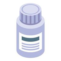 Pills jar icon, isometric style vector