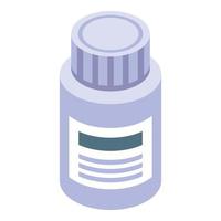 Pills jar icon, isometric style vector