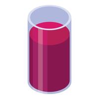 Berry juice glass icon, isometric style vector