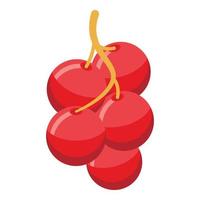 Red berry branch icon, isometric style vector