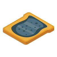 Blackberry butter icon, isometric style vector