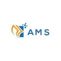 AMS credit repair accounting logo design on white background. AMS creative initials Growth graph letter logo concept. AMS business finance logo design. vector