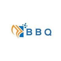 diseño de logotipo de contabilidad de reparación de crédito de barbacoa sobre fondo blanco. Concepto de logotipo de letra de gráfico de crecimiento de iniciales creativas de barbacoa. diseño de logotipo de finanzas de negocios de barbacoa. vector