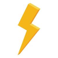 Electric thunderbolt icon, isometric style vector