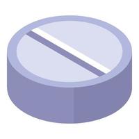 Round pill icon, isometric style vector