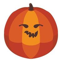 icono decorativo de calabaza navideña, estilo isométrico vector