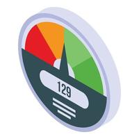 Bank credit score icon, isometric style vector