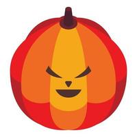 icono de calabaza de halloween divertido, estilo isométrico vector