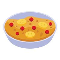 Morning cereal food icon, isometric style vector