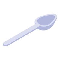 Plastic spoon icon, isometric style vector