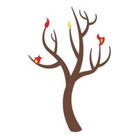 Burned tree icon, isometric style vector