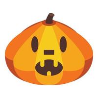 Magic halloween pumpkin icon, isometric style vector