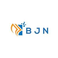 BJN credit repair accounting logo design on white background. BJN creative initials Growth graph letter logo concept. BJN business finance logo design. vector