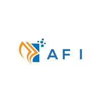 diseño de logotipo de contabilidad de reparación de crédito afi sobre fondo blanco. concepto de logotipo de letra de gráfico de crecimiento de iniciales creativas afi. diseño del logotipo de finanzas empresariales afi. vector