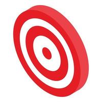 Red target icon, isometric style vector