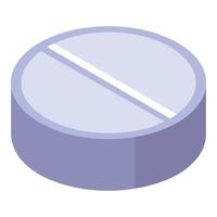 Round pill icon, isometric style vector