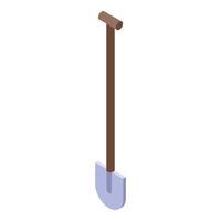 Shovel icon, isometric style vector