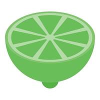 Half lime icon, isometric style vector