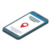 Gps smartphone location icon, isometric style vector