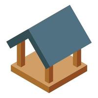 Bird house roof icon, isometric style vector