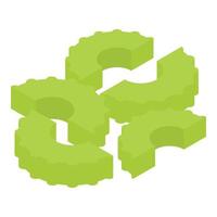 Celery pasta icon, isometric style vector