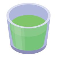 Lime glass juice icon, isometric style vector