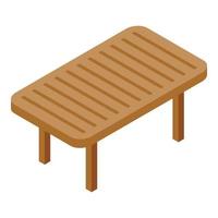 Backyard table icon, isometric style vector