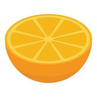 medio icono naranja fresco, estilo isométrico vector