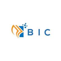 diseño de logotipo de contabilidad de reparación de crédito bic sobre fondo blanco. bic creative iniciales crecimiento gráfico letra logo concepto. diseño del logotipo de finanzas empresariales bic. vector