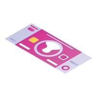 Money banknote icon, isometric style vector