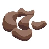 icono de nueces de chocolate, estilo isométrico vector