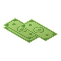 Dollar pack icon, isometric style vector