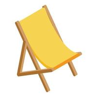 icono de silla de playa, estilo isométrico vector