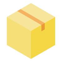 Parcel box icon, isometric style vector