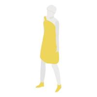 icono de vestido de mujer maniquí, estilo isométrico vector